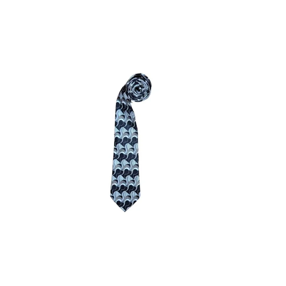 Vintage Van Heusen Boy's Black Abstract Silk Tie